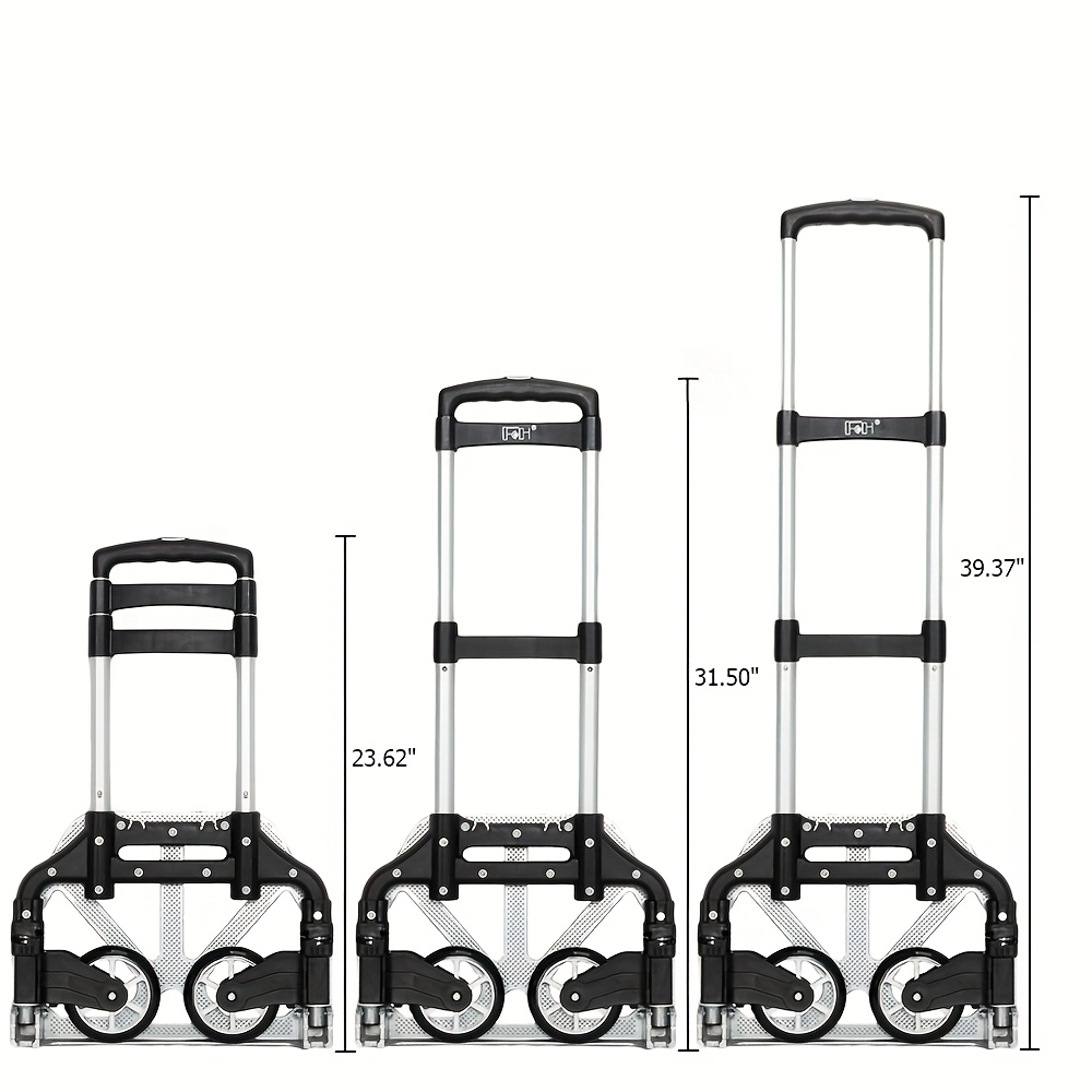 Folding Aluminum Hand Truck & Dolly 165 lbs Capacity, Lightweight Collapsible Cart for Home, Office, Automotive and Travel Use, 4 Colors