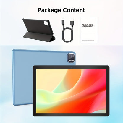 Android Tablet 10.1-Inch with Android 15, WiFi 6, 6000mAh Battery and Case or Keyboard Options