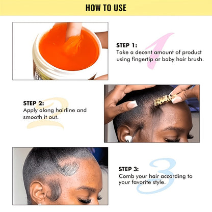 Extreme Hold Braid Gel & Edge Control Hair Wax Pomade — Anti-Frizz, Moisturizing, Long-Lasting for Braids, Locs, Twists & Sleek Styles, Natural Hair, Men & Women — 4/5/6 Pack