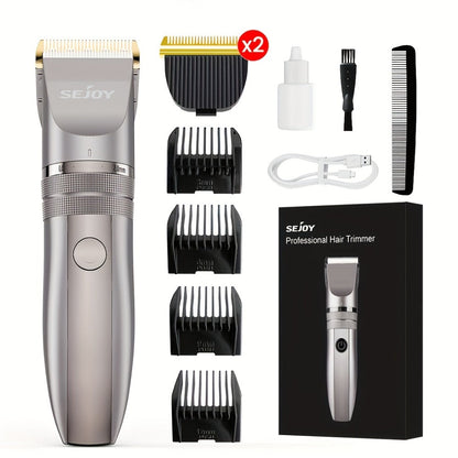 Beard Trimmer for Men Cordless Electric USB Rechargeable with Precision Dial 5-Level Adjustable, Mustache Facial Hair Trimmer Grooming Tool