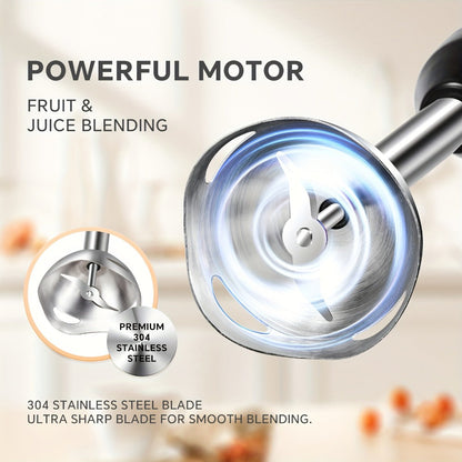 Corded Immersion Blender with Stainless-Steel-Look Blending Head, Two Controls and 38cm Height