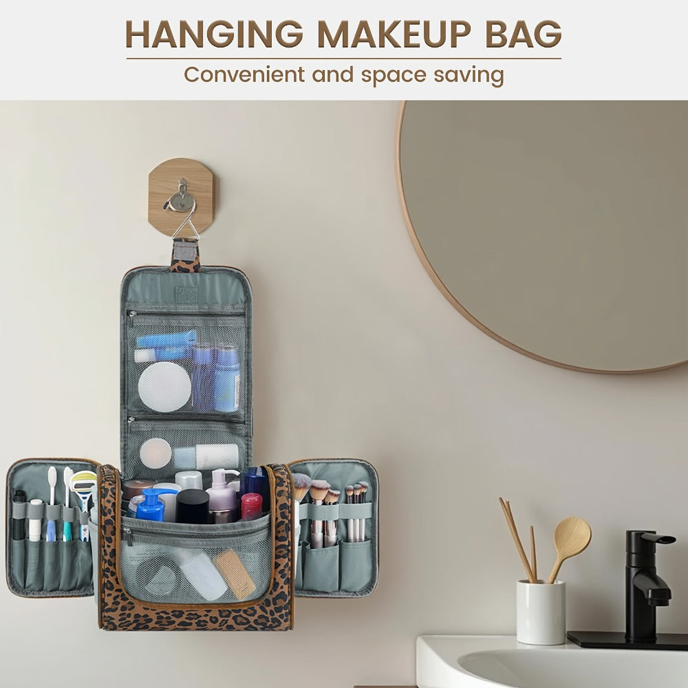 Toiletry Bag Hanging Multi-Pocket Shower Organizer with Metal Hook, Carry Handle and Seven Print Options