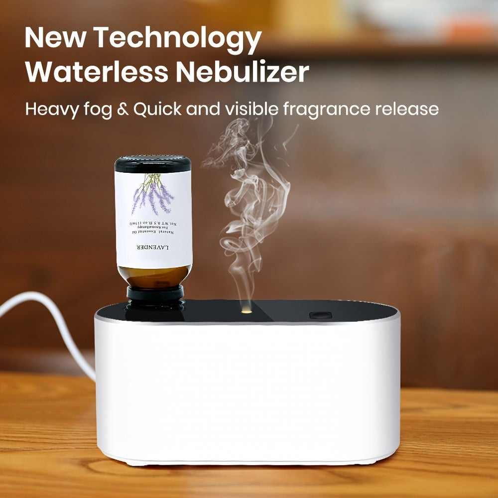 Waterless Essential Oil Diffuser – Smart Aroma Diffuser with 3 Modes, Auto Cycle Atomizer & Colorful LED Lights for Home Office Car Yoga, Mini Portable Scent Diffuser (Oils Not Included)