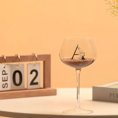 Initial Wine Glass Gift Set with 18 Checkout Letters, 14-Ounce Bowl, Presentation Box and Card