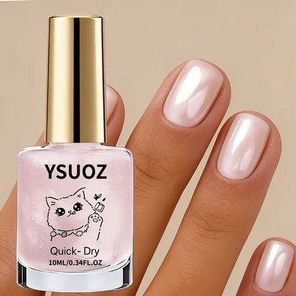 Nail Strengthening Oil with Pearl Effect Quick Dry No UV Lamp Needed - Mother of Pearl Nail Hardener Brightens Weak Soft Brittle Nails, Air Dry Formula for Women Home & Travel Use
