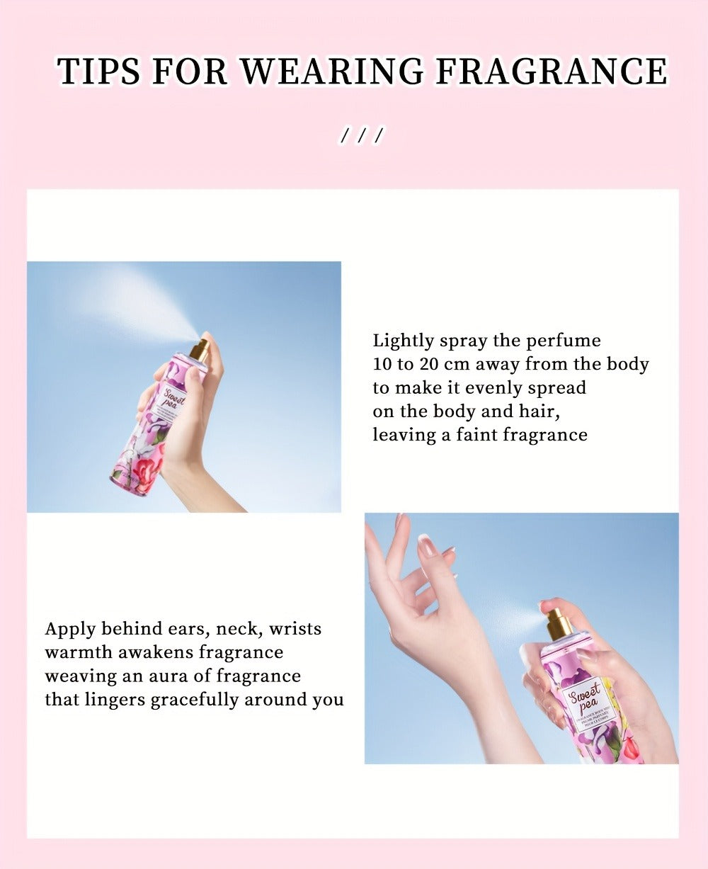 Body & Hair Fragrance Mist for Women 2pcs Set L1ong Lasting Fruity Perfume Spray 8 fl oz Pineapple Coconut Peach Strawberry Watermelon Scents Daily Dating Party Gift