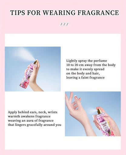 Body & Hair Fragrance Mist for Women 2pcs Set L1ong Lasting Fruity Perfume Spray 8 fl oz Pineapple Coconut Peach Strawberry Watermelon Scents Daily Dating Party Gift
