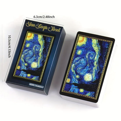 Van Gogh Art-Inspired 78-Card Tarot Deck with Major and Minor Arcana for Adult Reading and Display
