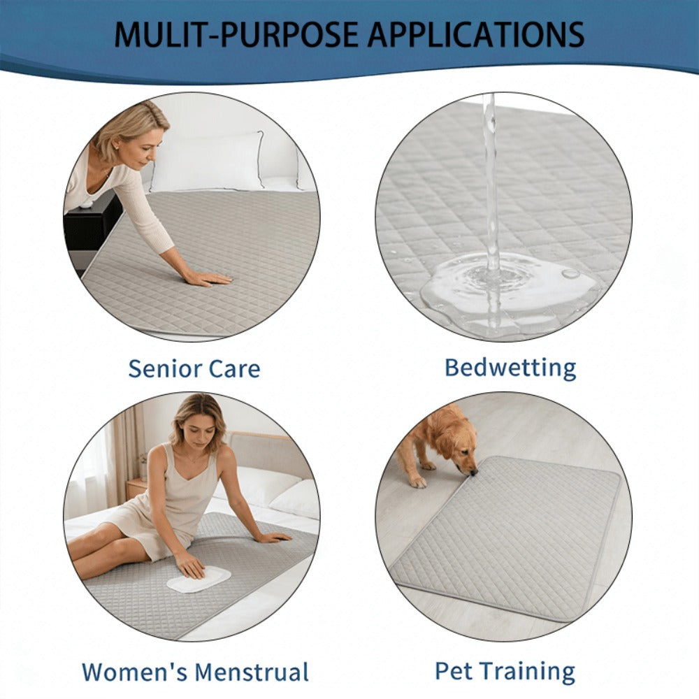 Gray Flat Mattress Protector Pad in Twin, Full, Queen or King Dimension-Labeled Checkout Options