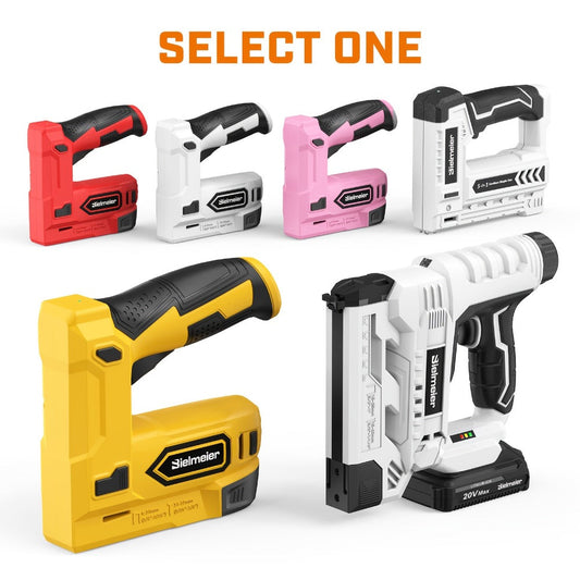 Cordless Stapler Brad Nailer 2-in-1 4V / 20V No Compressor – Lightweight with Battery, Charger & 1600pcs Nails & Staples, for Carpentry, Home Improvement, Upholstery & DIY – Multiple Colors & Upgrade Versions
