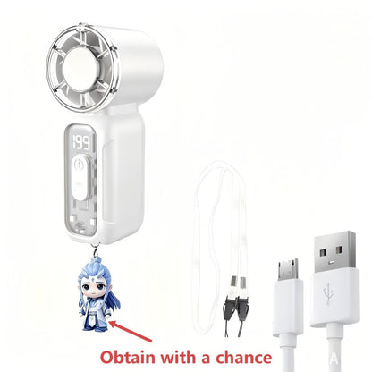 Foldable Handheld Fan with Contact Cooling Plate, Digital Display, 1-100 Speeds and Six Styles