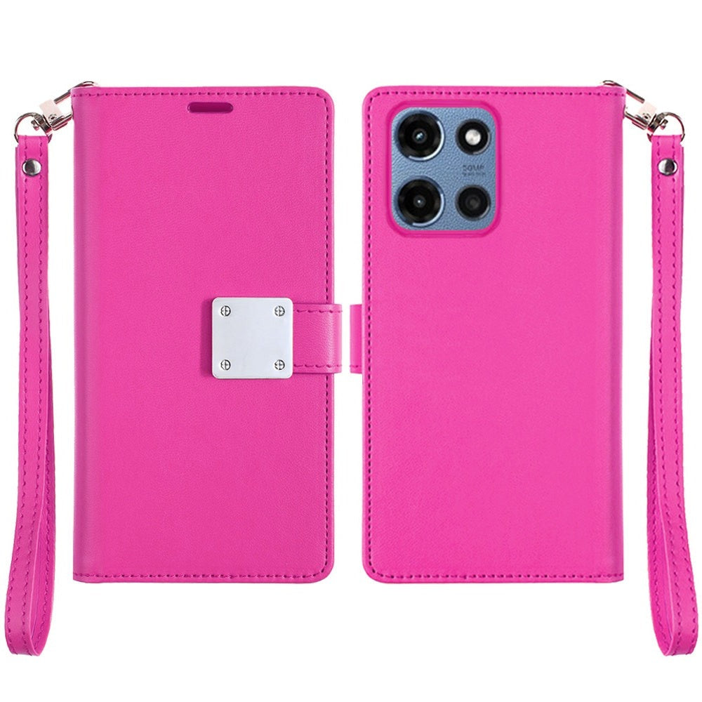Folio Wallet Case for Motorola Moto G 5G 2025 with Five Card Slots, Cash Pocket and Kickstand