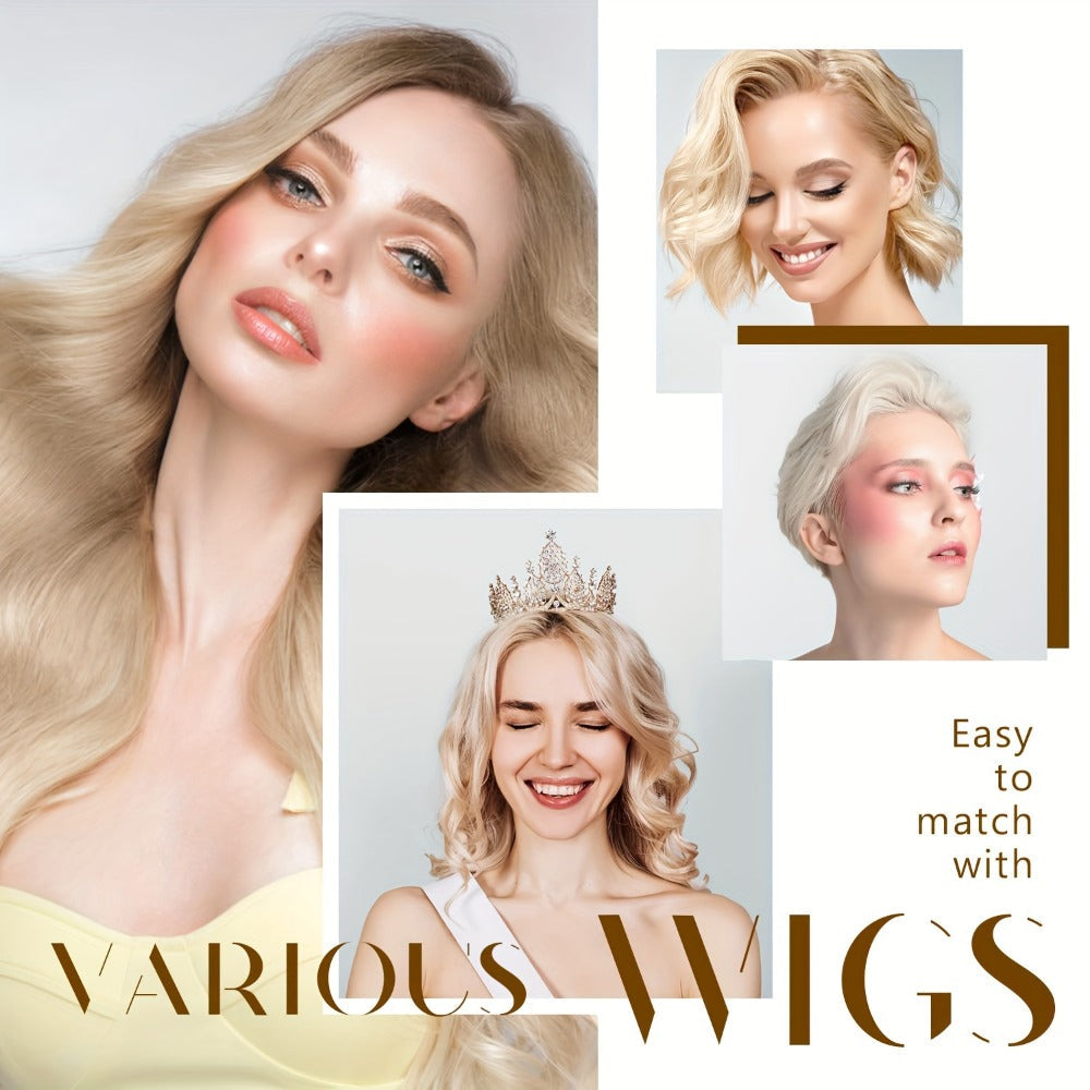 Velvet Wig Grip Caps, Three-Piece Adjustable Set in Light Beige, Beige, Black, Brown or Coffee
