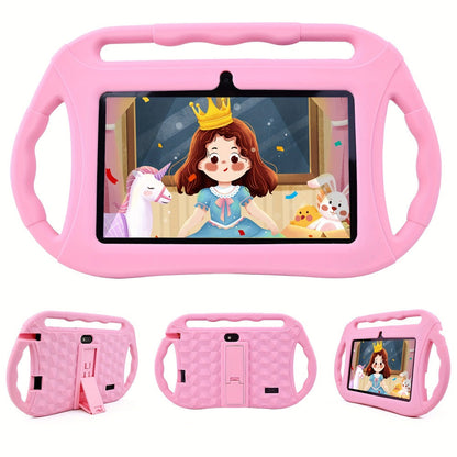 Kids Tablet 7 Inch Android 2GB RAM 32GB, IPS Display, WiFi, Parental Controls & Educational Games – Learning Tablet for Young Children, Birthday Gift, Pink / Dark Blue