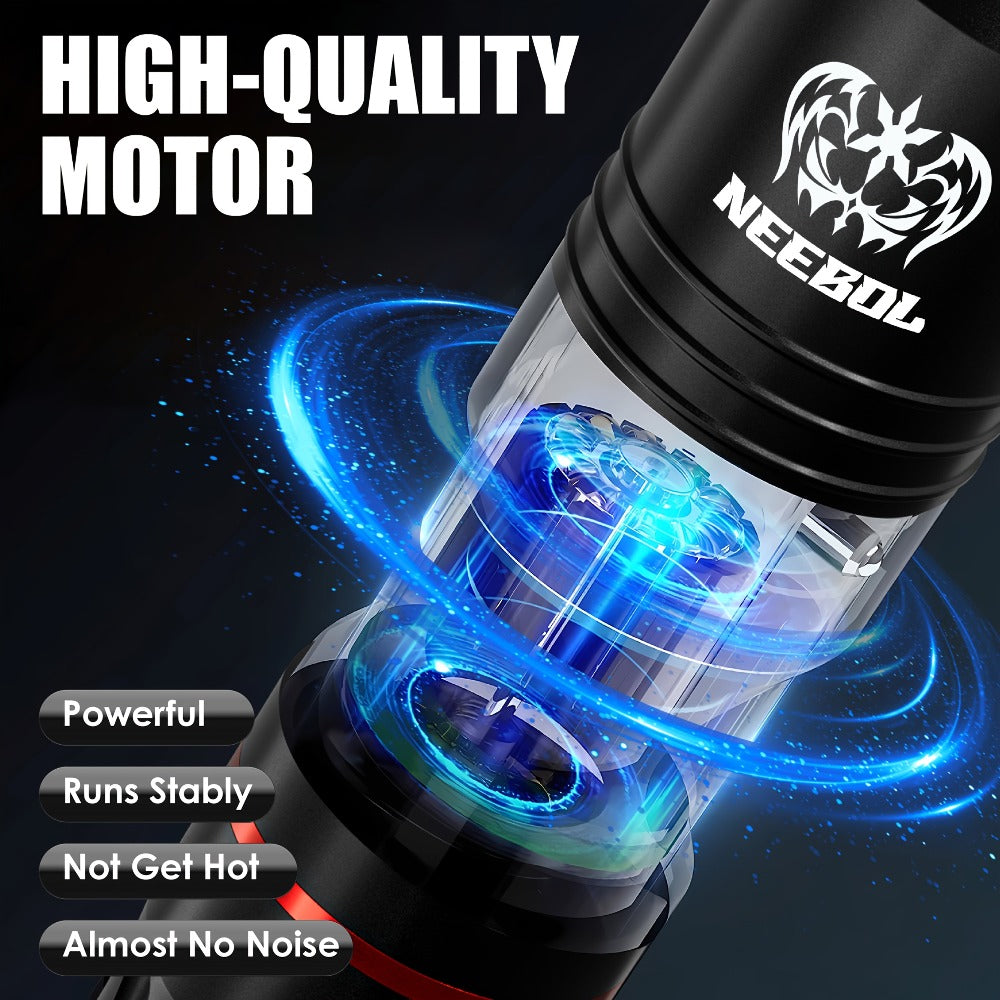 Tattoo Machine Kit Neebol Wireless Pen with Screen Display, 10 Cartridges, 7 Inks and Four Color or Pro Options