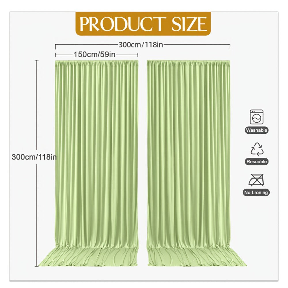 Backdrop Curtains 4 Pack 59x118 Inch – Wrinkle-Resistant Non-Transparent Party Decoration Fabric with Pole Pocket, Machine Washable & Reusable for Wedding, Birthday, Christening, Graduation & Holiday Events