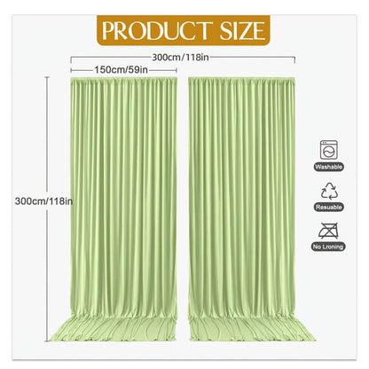 Backdrop Curtains 4 Pack 59x118 Inch – Wrinkle-Resistant Non-Transparent Party Decoration Fabric with Pole Pocket, Machine Washable & Reusable for Wedding, Birthday, Christening, Graduation & Holiday Events