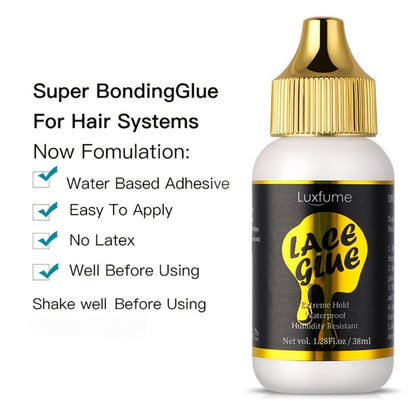 Lace Front Wig Glue Waterproof Extreme Hold 3-Pack Invisible Clear Drying Liquid Adhesive for HD Lace Swiss Lace Wigs & Hairpieces 100ml Per Bottle Long Lasting Secure Bond