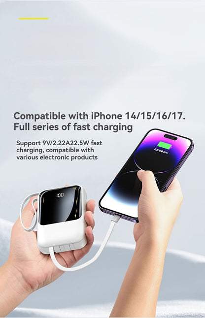 21000mAh Mini Power Bank 22.5W Fast Charging Ultra-Thin LED Display Compact External Battery Pack for iPhone Android Samsung – Slim Portable Charger Holiday Gift
