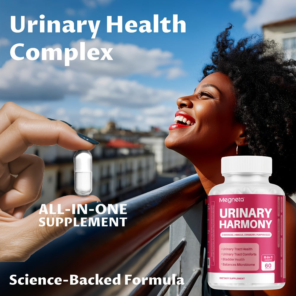 Dietary Supplement Capsules with Megneta Label, D-Mannose, Hibiscus, Cranberry and 60 Count
