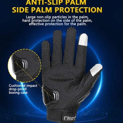 Motorcycle Gloves Full Finger Summer Breathable Touchscreen Hard Shell Protection Non-Slip Motocross Racing Gloves for Men Women, Black Red, M L XL