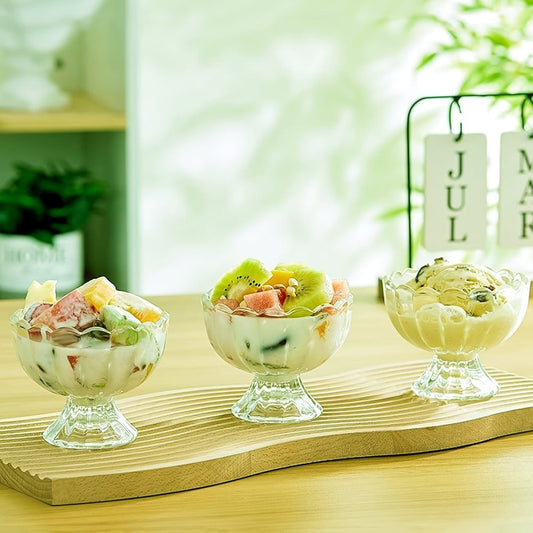 Tulip Shaped Dessert Bowls Set of 12 – 5 Oz Glass Cups for Ice Cream, Sundaes, Fruit & Salads – Dishwasher Safe Snack & Cocktail Bowls – Perfect for Christmas & Holiday Gatherings – Light Green