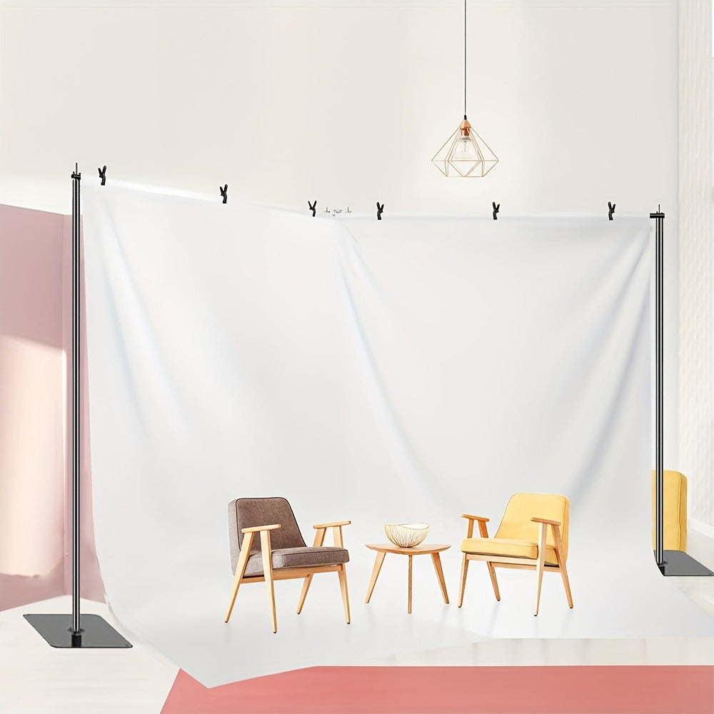 Wide Dual-Crossbar Photography Backdrop Stand with 19 x 6.5-Foot Selection, 300° Connector, Six Clamps and Three Weights