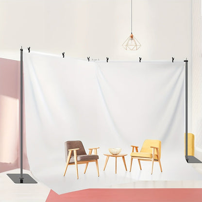 Wide Dual-Crossbar Photography Backdrop Stand with 19 x 6.5-Foot Selection, 300° Connector, Six Clamps and Three Weights