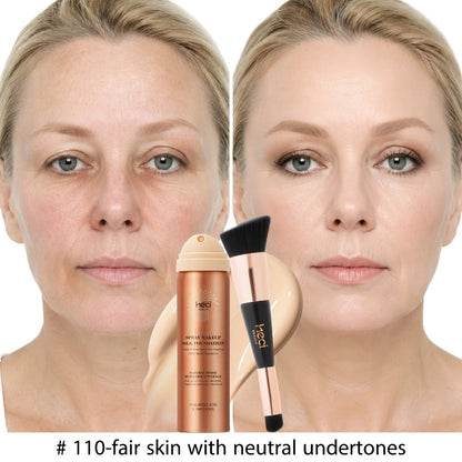 Two-Piece Spray Liquid Foundation and Brush Set with Matte Finish in Shades 110, 120 or 210