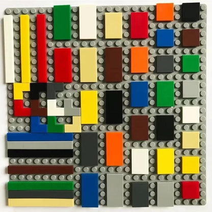 Flat Tile Building Block Refill Set with 150 Pieces in 1x1, 1x2 and 1x6 Sizes, Six Color Options
