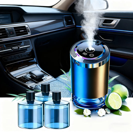 Starry Sky Car Aroma Diffuser with Ambient Light & Humidifier – USB Smart Air Freshener, 50ml Essential Oil Included, Ocean & Cologne Scents, Auto Interior Decor Gift for Car Lovers