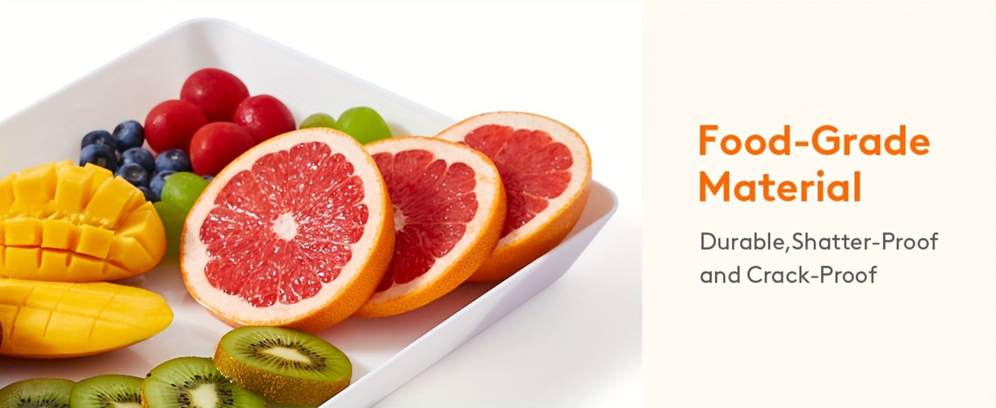 Serving Tray Set of 4 – Reusable Plastic Platters for Fruit, Cookies, Dessert & Snacks | Kitchen Party Organizer