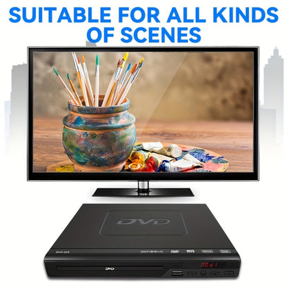 1080P Full Region DVD Player for Elderly, HD AV Output USB Direct Read Smart Error Correction, Easy Home DVD Player with Remote Control, Supports DVD CD VCD SVCD & USB Flash Drive