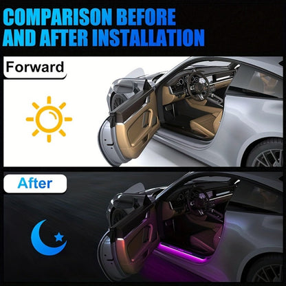 LED Door Threshold Welcome Light 4 Pack Wireless - Auto Motion Sensor, 7 Preset Colors, No Wiring