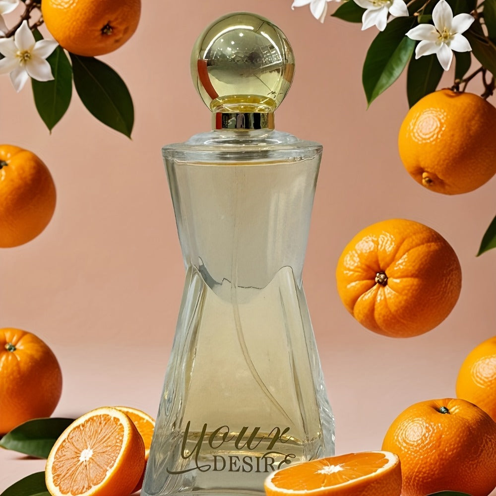 Women's Eau de Parfum 3.4oz Long-Lasting Floral Fruity Scent Orange Peach Jasmine Your Desire Luxury Perfume Spray for Women Gift Idea