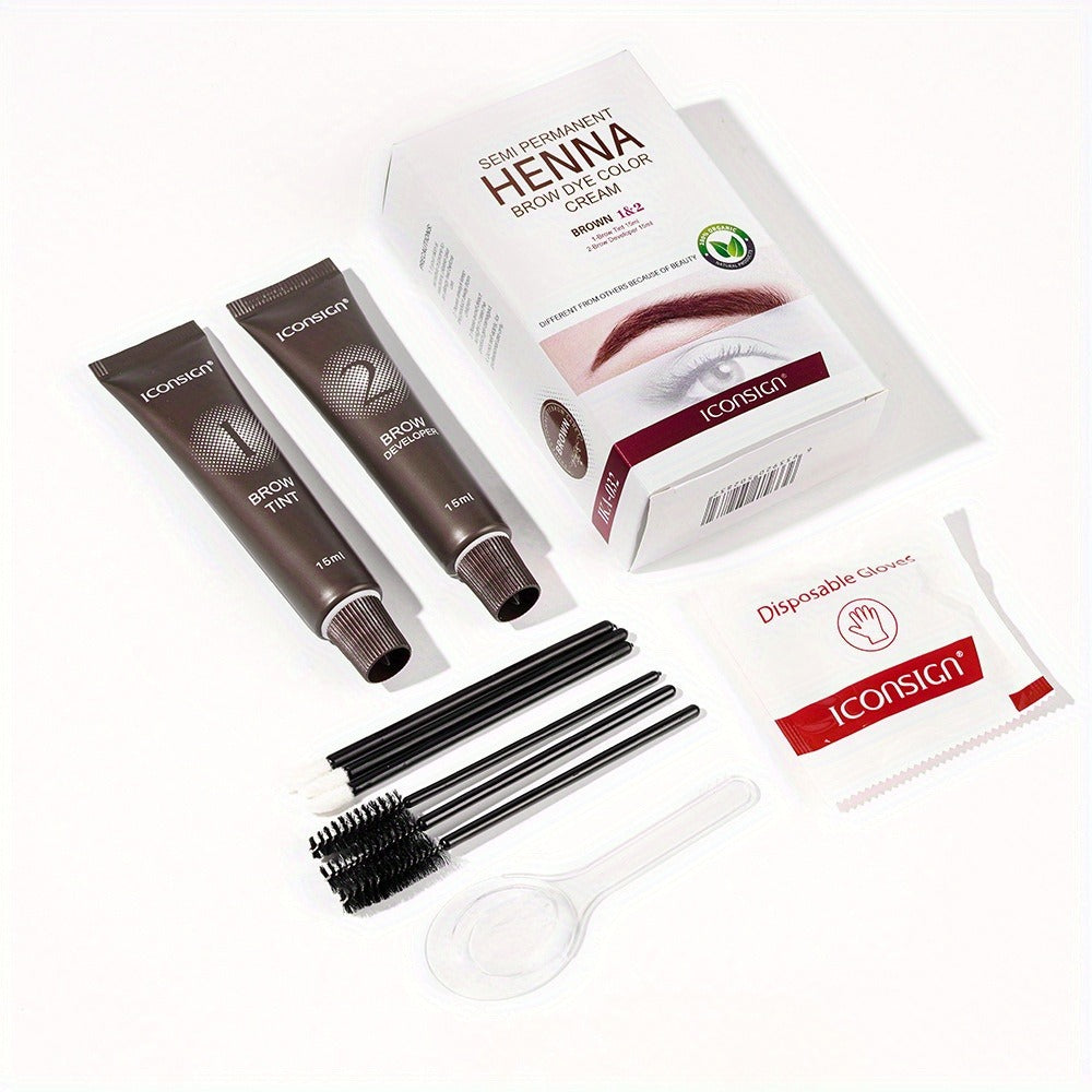 Two-in-One Brow Styling and Color Kit with Applicator, Disposable Clips and Two Shade Options