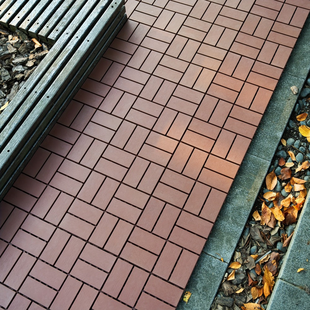 Interlocking Deck Tiles 44-Pack 12"x12" Waterproof Outdoor Patio Tiles – All-Weather PP Material, High Load-Bearing, Easy Snap-Lock Install, Grid Pattern Flooring for Poolside, Balcony, Backyard, Patio & Bathroom