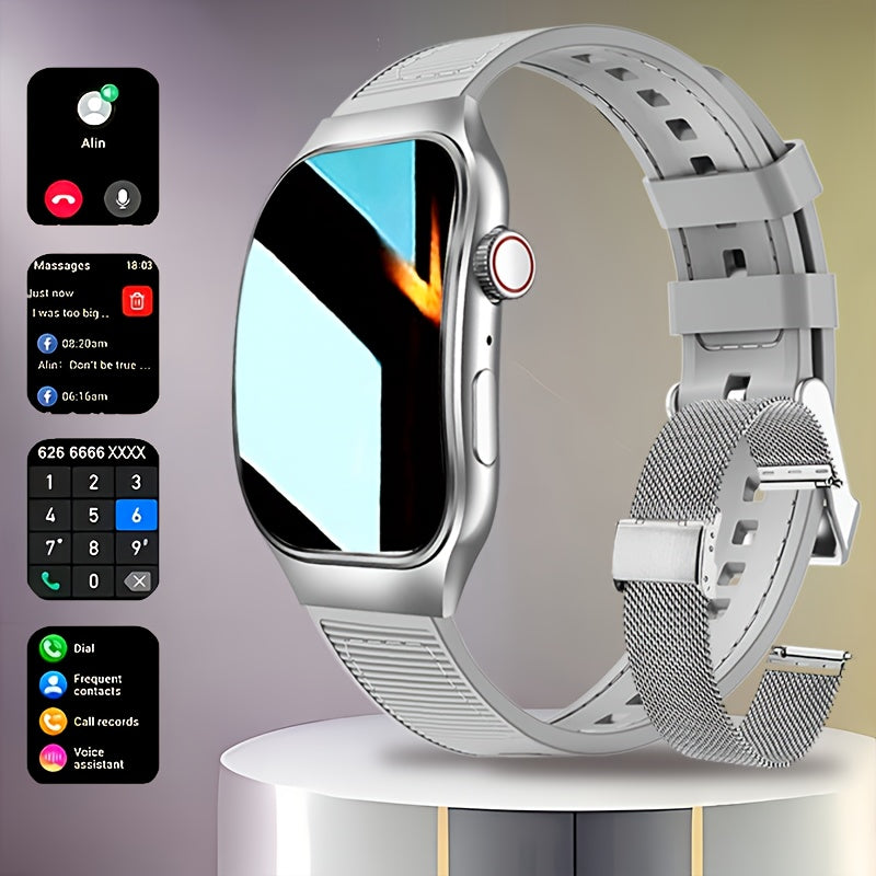 Smartwatch 1.96 Inch Curved HD Display with Bluetooth 5.2 Calling and Fitness Readouts in Three Colors