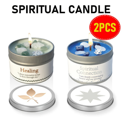 3oz Decorative Tin Candle or Two-Piece Crystal and Guidance Card Set with Multiple Label Pairings