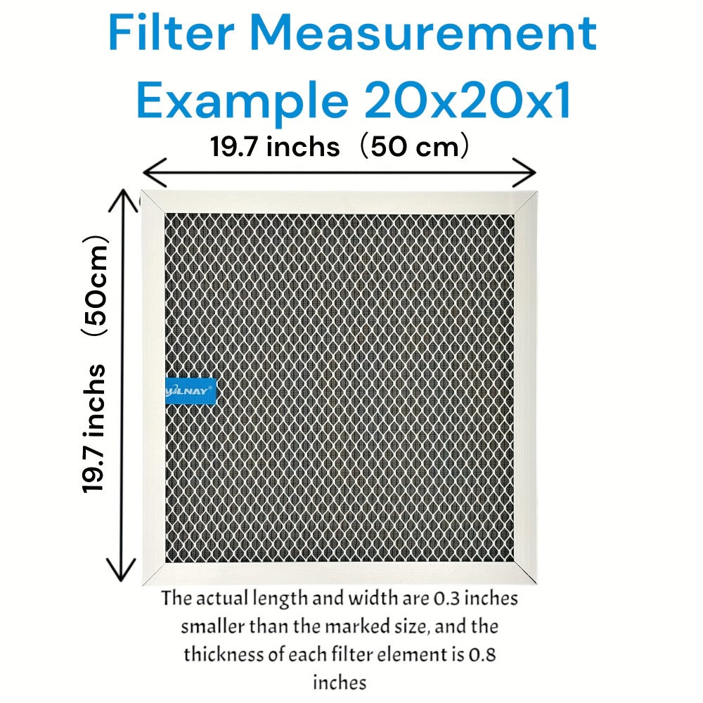 Electrostatic HVAC Air Filter MERV 8 Lifetime Reusable, 6-Layer Filtration MPR 600 FPR 5, Increases Airflow
