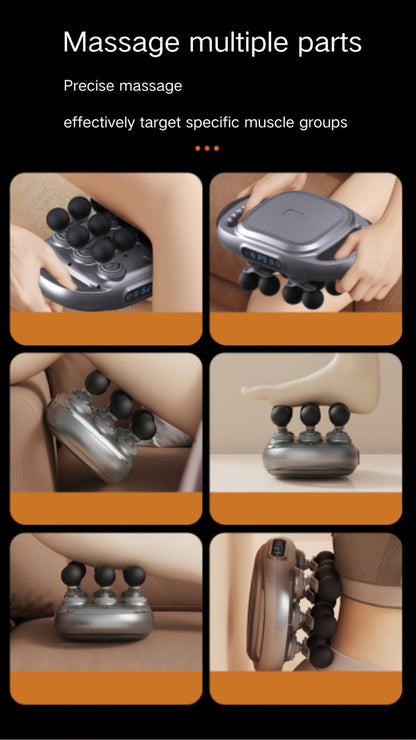 Massage Gun 12 Heads Deep Tissue Percussion Muscle Massager Set for Back Neck Shoulders Legs Foot Pain Relief Quiet Handheld Electric Body Massager