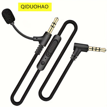 3.5 mm Male-to-Male AUX Audio Cable, 59.06 Inch Cord with Inline Volume Control and Dual Mini Microphones