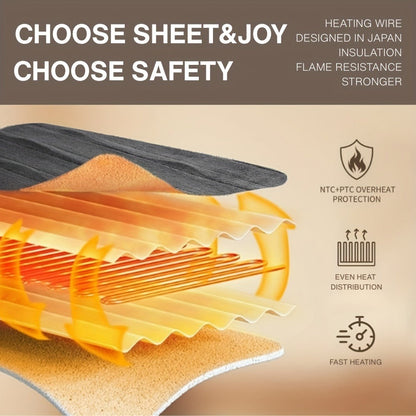 Electric Blanket with Temperature Control and Timer – Extra Large Flannel Heated Blanket, 8 Levels 10-Hour Auto-Off, Machine Washable, PTC+NTC Overheat Protection, Throw Twin Full Queen King