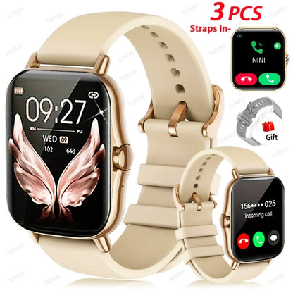Smartwatch with Free Bonus Strap, 1.83" Full Touch Screen, Phone Answering & Message Notifications, Step & Calorie Pedometer, Multiple Exercise Modes, Weather Alerts, Heart Rate Monitor – Men & Women Android & iPhone