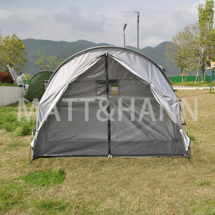 Camping Tent Single-Person Freestanding Bicycle Shelter with Mesh Panels, Polyester Body and Steel Poles
