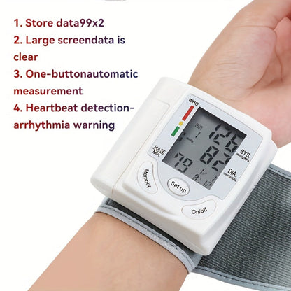 Wrist Blood Pressure Monitor Rechargeable - Digital BP Monitor with Large LCD, Voice Broadcast, 2×99 Memory & USB Charging