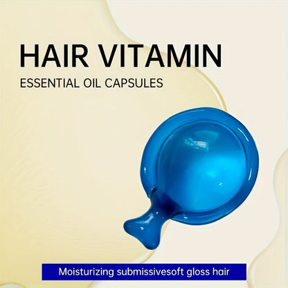 Hair Oil Capsules 40pcs — Keratin Hair Vitamin Essence with Moroccan Argan Oil, Avocado Oil & Jojoba Oil | No-Rinse Deep Nourishing & Smoothing Treatment for Frizz Control & Shine | All Hair Types