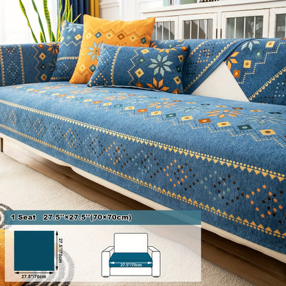 Sofa Cover Bohemian Geometric Panels for 1 to 4 Seats, Armrest or Backrest in Five Color Options
