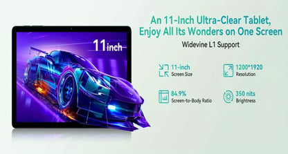 TABWEE T90 11-Inch Android 16 Tablet with 24GB Configured Memory, 128GB Storage and 1200 x 1920 IPS Display
