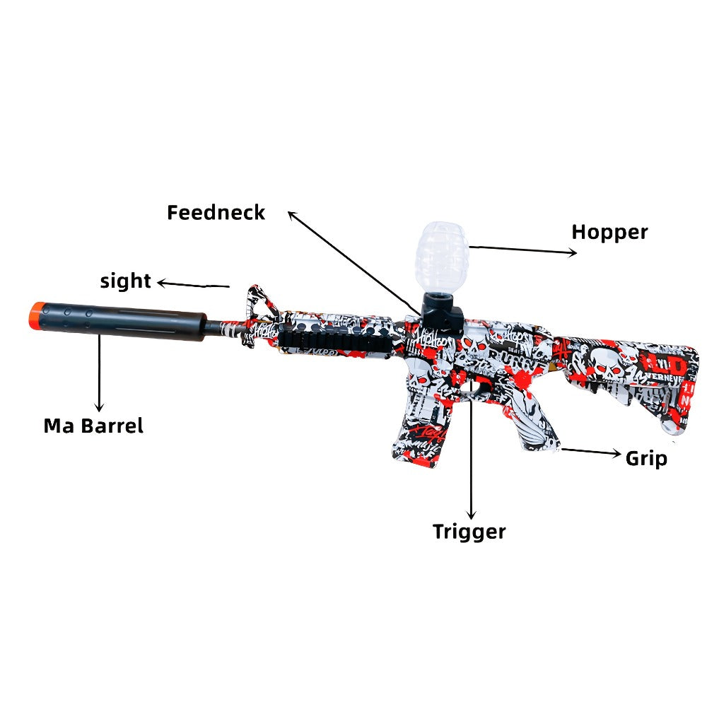 Fully Automatic Electric Gel Blaster Shooting Toy – Rechargeable, Long Battery Life, Portable ABS Build, Indoor Outdoor Team Collaboration Game for Ages 12+, Halloween Christmas Birthday Party Gift